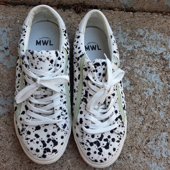 🌟 Madewell sidewalk low-top sneakers in spatter-painted calf hair size 10 - Picture 2 of 5